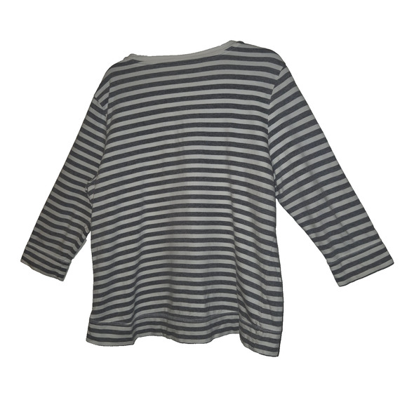 Style & Co Sport The Essential Sweatshirt Top Womens XL Gray Stripes Design - Picture 3 of 16